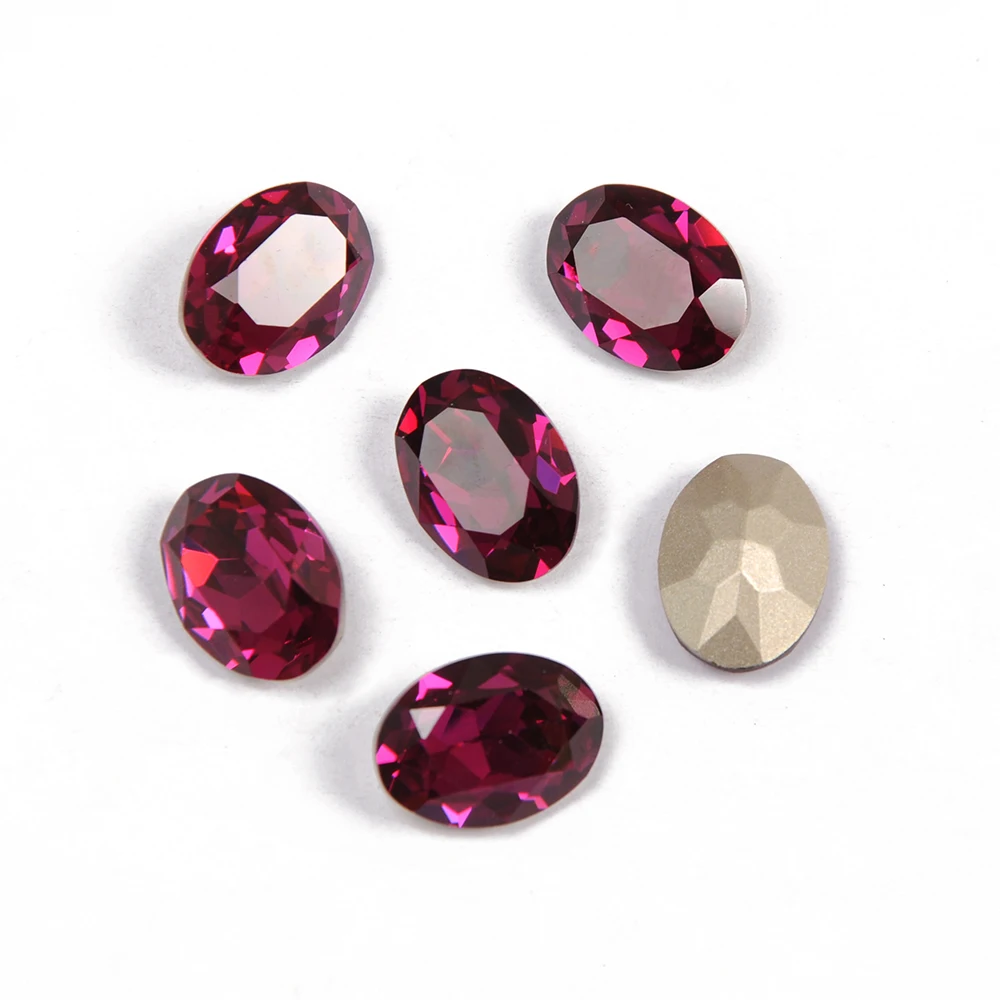 CTPA3bI 4120 Oval Fuchsia Color Crystal Glass Rhinestones Beads For Jewelry Making Charming Needlework Accessories Strass | Украшения и