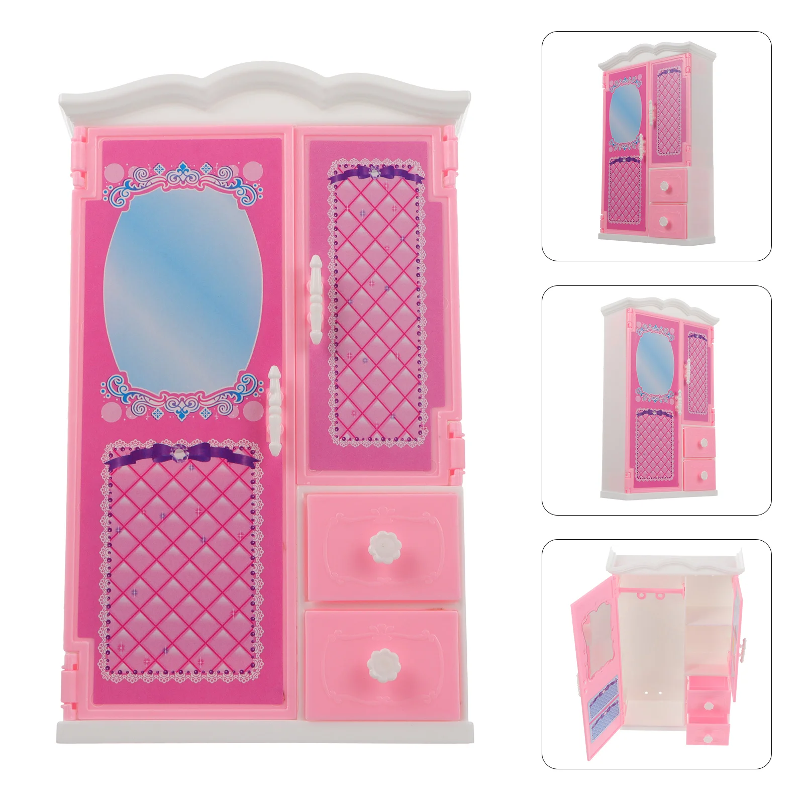 

Doll Clothes Wardrobe Doll Furniture Closet Clothes Organizer Accessory )