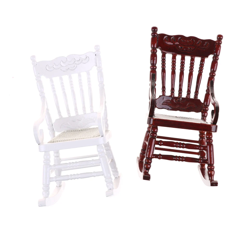 1:12 миниатюрная мебель для кукольного домика белое коричневое деревянное кресло