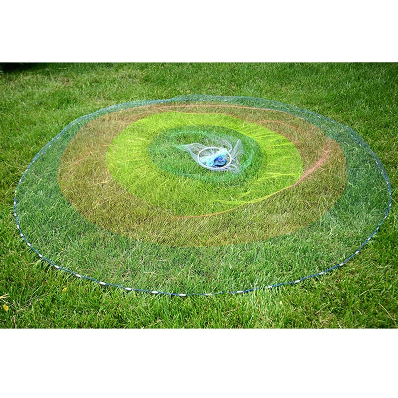 

2.4M Durable Sinker Bait Outdoor Fishing Hand Casting Net Hand Cast Fish Catching Nylon Mesh