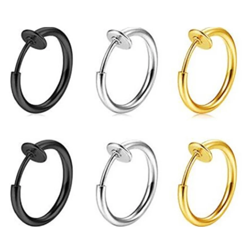 16 г поддельное кольцо для носа выдвижные серьги обруч Искусственные губ хрящевая