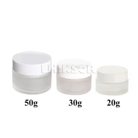5pcslot 20g 30g 50g frosted glass plastic black white screw lid cream jars empty bottles cosmetic packaging containers