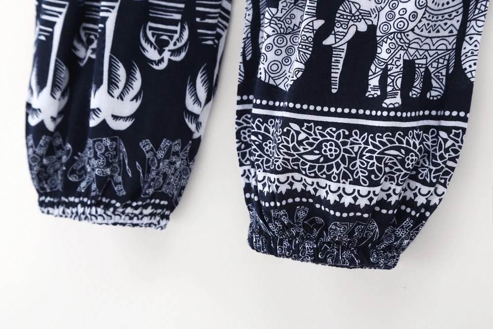 Детские хлопковые штаны для девочек повседневные пляжные шаровары с принтом