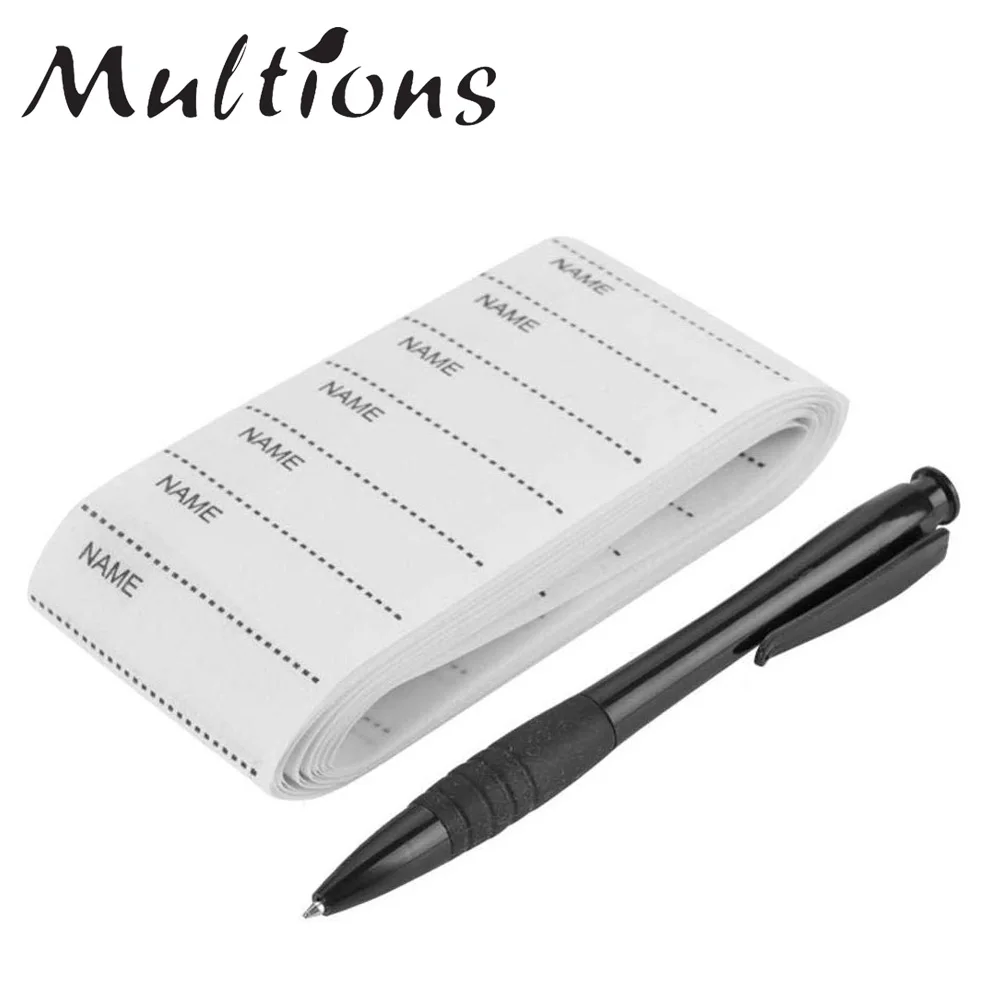 200 шт. белые моющиеся наклейки с утюгом для имени тканевые этикетки ручной работы