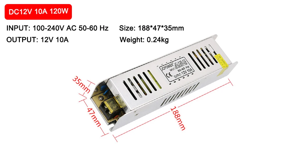 DC 12V Ультра тонкий светодиодный Питание трансформаторы систем освещения 60W 120W 180W 240W AC180-240V 5A/10A/15A/20A/30A драйвер для Светодиодный полоски