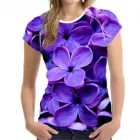 Женская футболка с коротким рукавом, круглым вырезом и 3D-принтом
