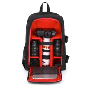 waterproof digital dslr photo padded backpack with rain cover bag case for ipad canon sony fuji nikon olympus panasonicred free global shipping