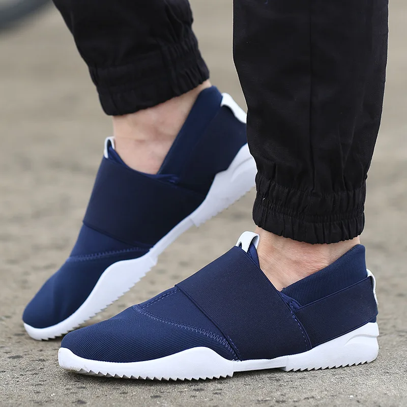 Мужская повседневная обувь дышащие парусиновые лоферы модные кроссовки без