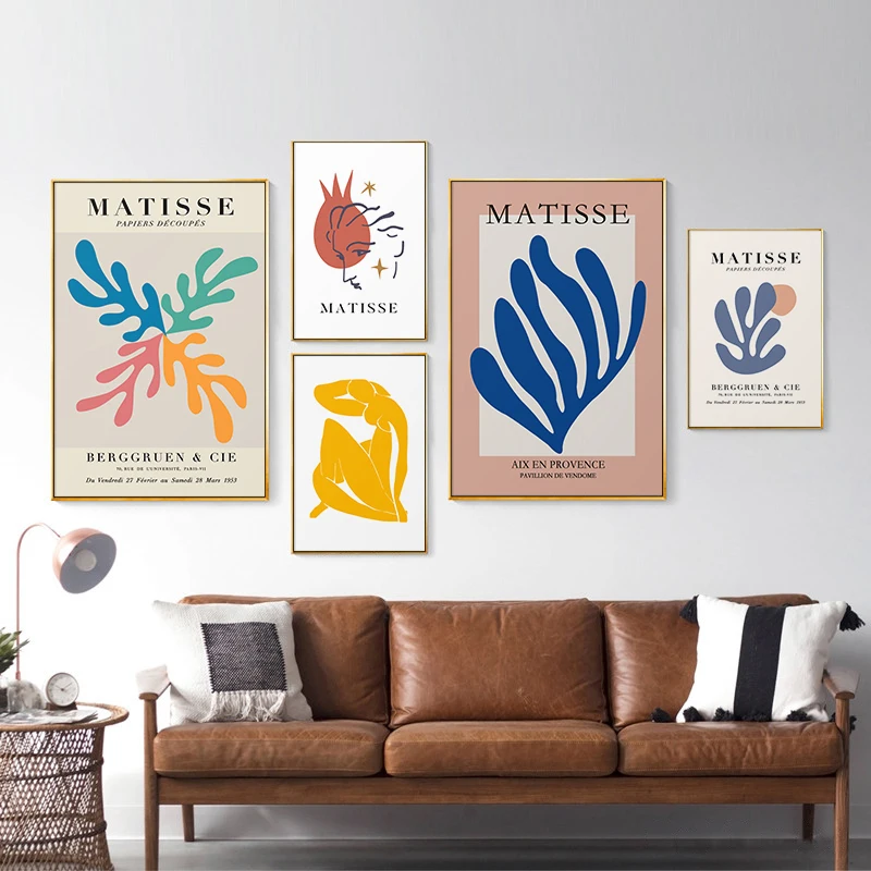 

Abstract Art Cutout Print Henri Matisse Female Body Leaf Poster Exhibition For Living Room Wall Decor Picture Painting Canvas