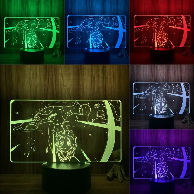 3D Лампа Аниме Чудо Яйцо Приоритет Ай Охто Замечательное Небо Светодиодная Ночная Лампа Фигурка 7 Цветов Касание Стол Декор Ночной Свет.