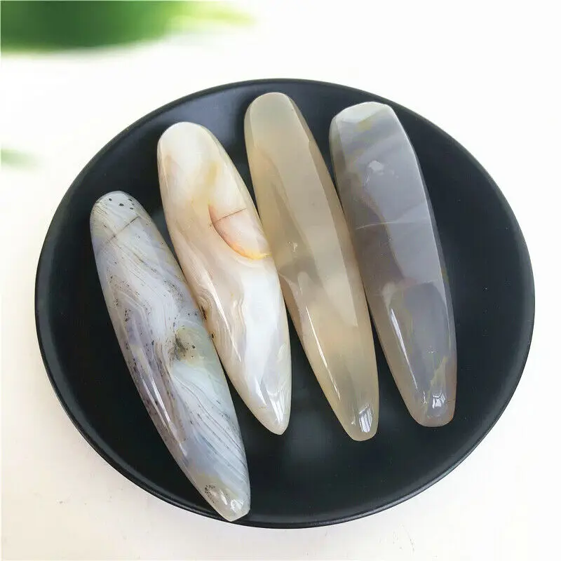 Прямая поставка 85 100 мм Натуральная Агатовая Массажная палка Терапия лечебные