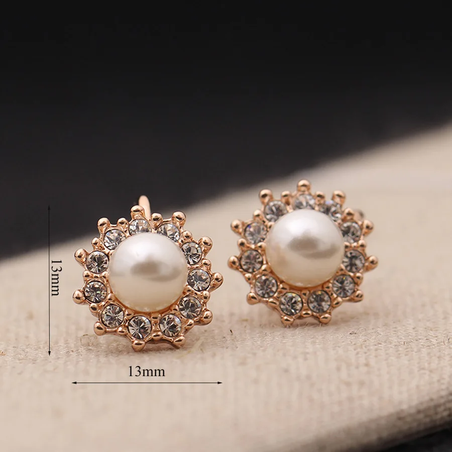 Модные жемчужные зажимы для ушей с цветочным дизайном серьги Дня матери подарок