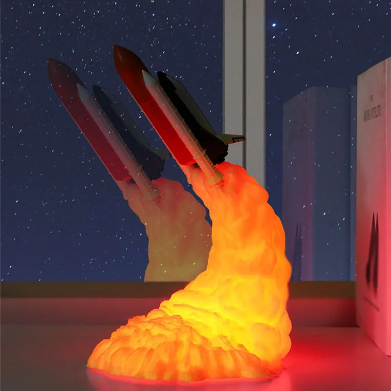 Высокое качество Dropship3DPrint космический челнок лампа луна Ночной светильник