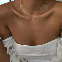 davini minimalist snake chain necklace vintage gold color thin link chain necklace party jewelry for women korean jewelry