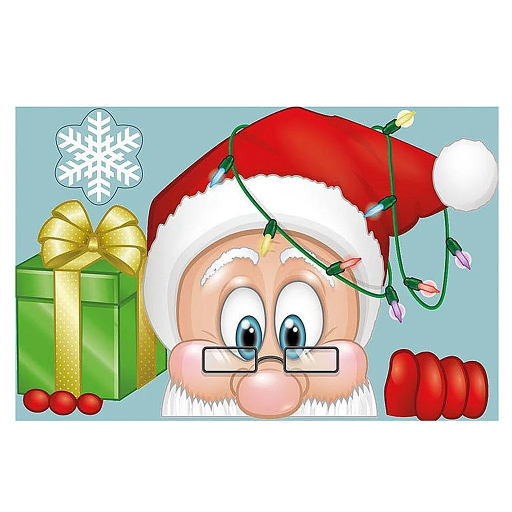 2021 рождественские настенные стенды Новогоднее украшение окна Санта-Клаус