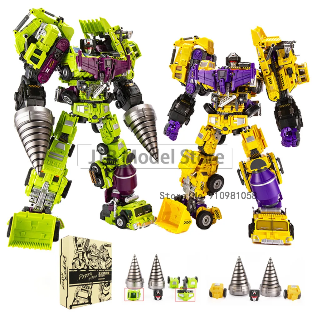 

Jinbao 8008 GT Devastator Transformation Action Figure Toy IDW Oversize 6IN1 Movie Model Deformation Car Robot KO Scrapper Figma