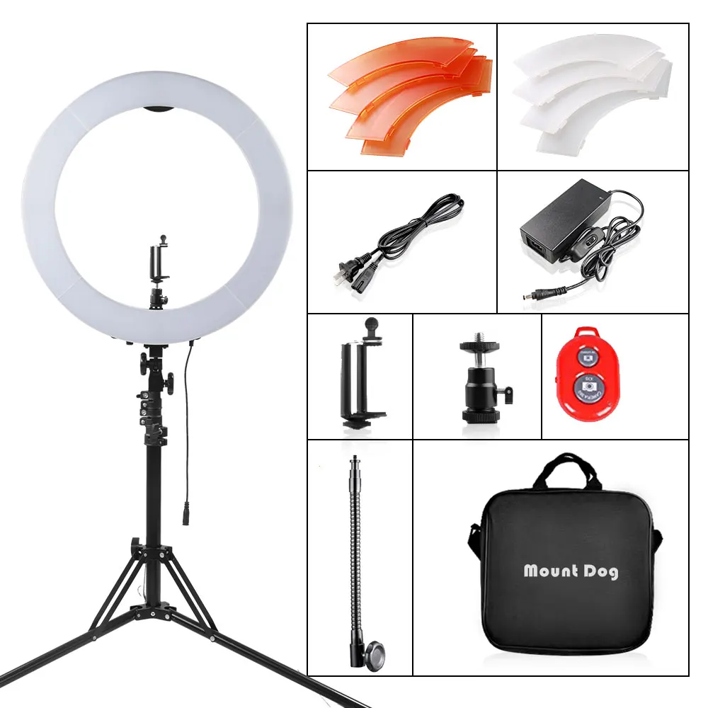 Светодиодный светильник с регулируемой яркостью для фотосъемки 18 дюймов