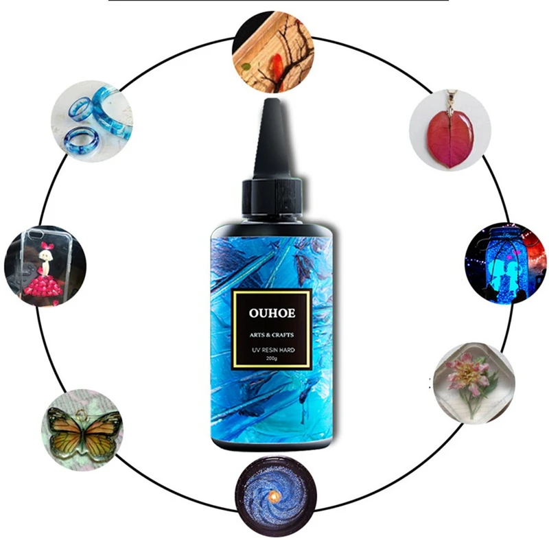 

2Pcs Ultraviolet Resin Hard Glue Curing UV Gel DIY Jewelry Crafts Making Casting Coating 30G+100G