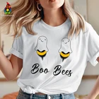 Женская футболка с коротким рукавом, круглым вырезом и принтом