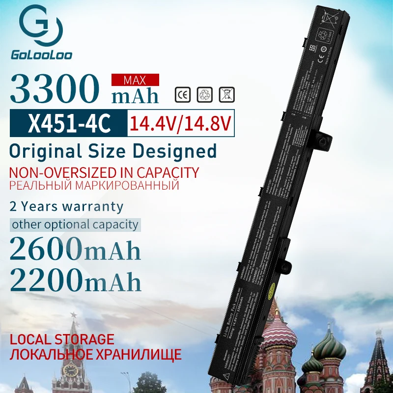 Golooloo 14 8 V 3300 мА/ч A41N1308 Новый аккумулятор для ноутбука ASUS A31N1319 X451C X551M X451 X551 X451M X551C 0B110