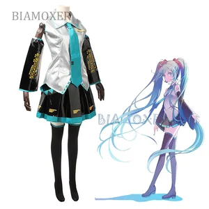 Костюмы для косплея из искусственной кожи аниме Miku полный комплект