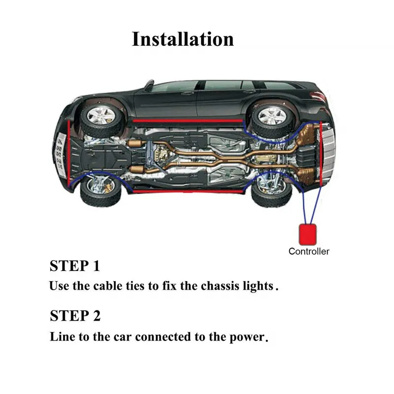 Светодиодная лента RGB для автомобиля водонепроницаемая подсветка под автомобиль