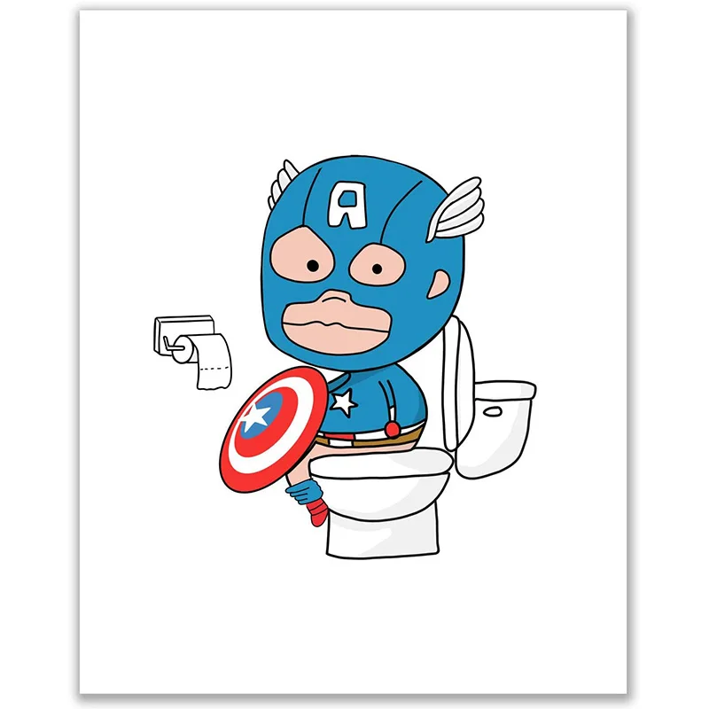 Постеры Marvel мстители супергерой для купания постеры принты Забавный знак в