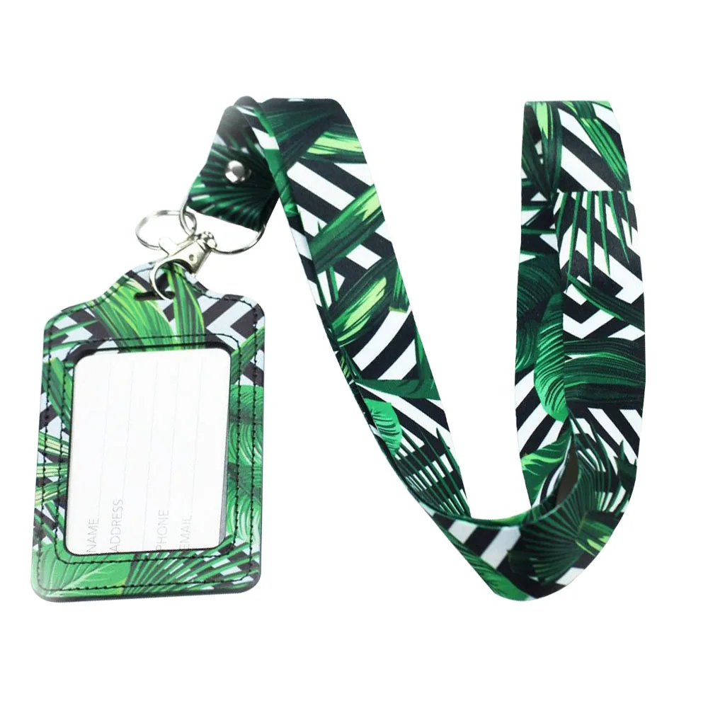 Держатель для бейджа ремешок женщин и мужчин PU банковских карт шеи карты
