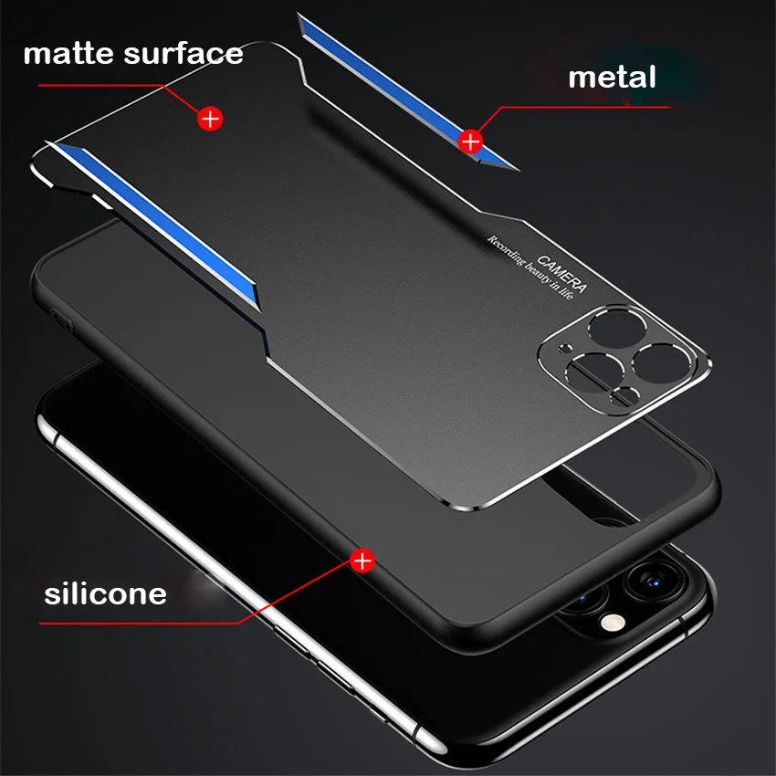 Для Iphone 11 Pro Max чехол жесткий металлический алюминиевый силиконовый защитный
