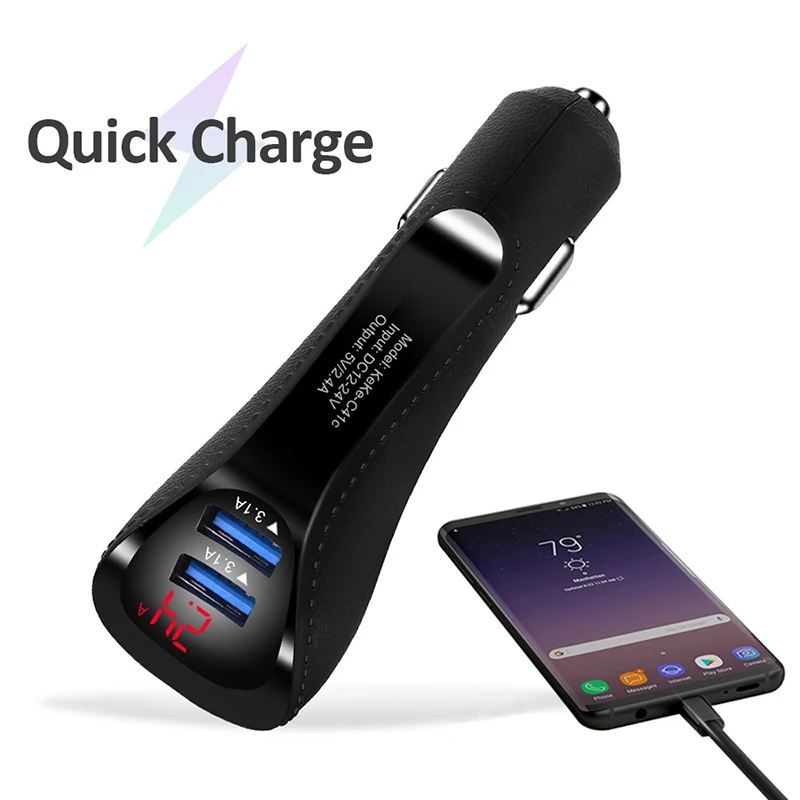 QC 3 0 USB Интерфейс многофункциональная цифровая Дисплей автомобиля Зарядное