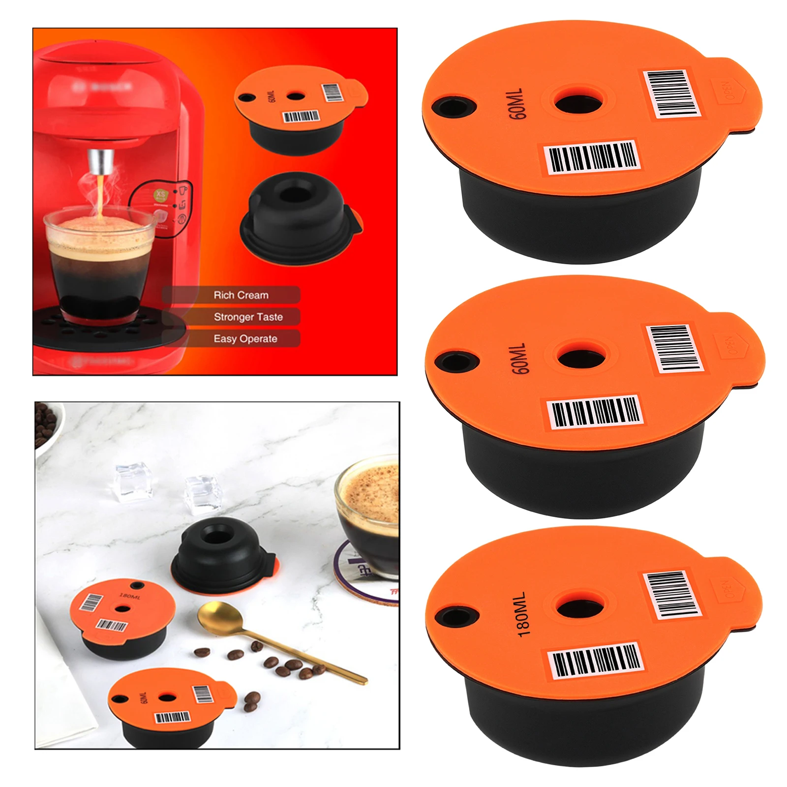 3x моющаяся многоразовая кофейная капсула для Bosch Tassimo сетка из нержавеющей стали