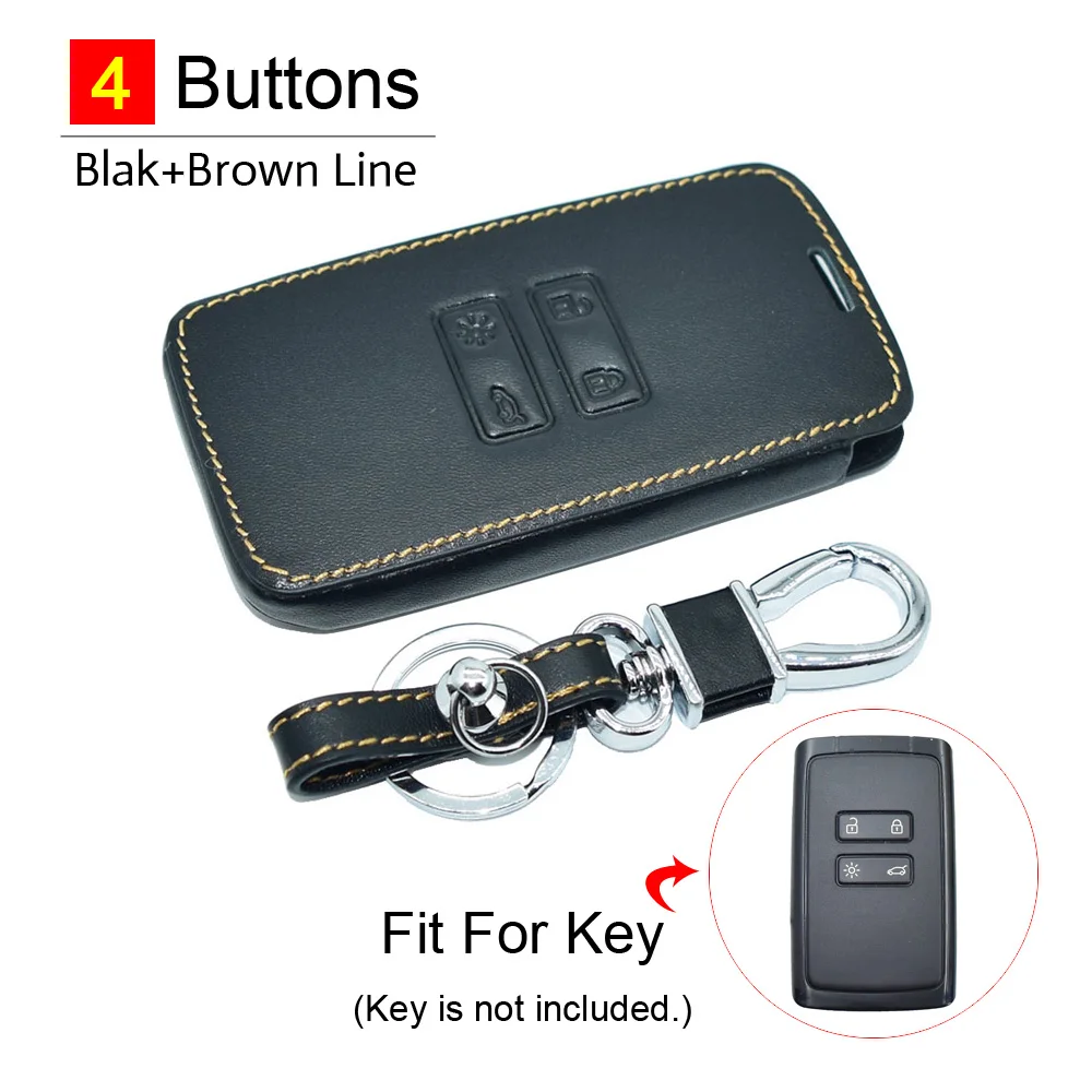 

Кожаный чехол для ключей автомобиля для Renault Captur Koleos Kadjar Arkana Megane Clio Dacia Duster Sandero Stepway, чехол с дистанционным управлением