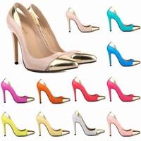 2020 womens thin high heels sexy bride party pumps pointed toe patent leather 11cm slip on mujer bombas women shoes size 35 42