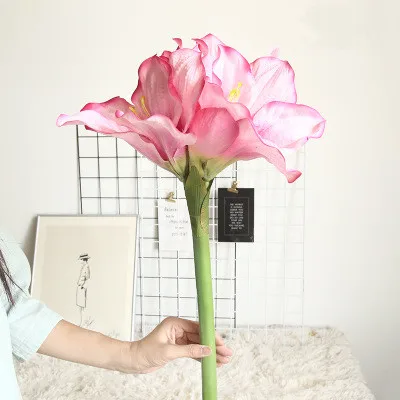 pink 1 шт. 96 см искусственная имитация цветов Большая Ткань Гиппеаструм украшения Свадебные дома гостиной Декор стола в комнате поддельные цветы - Цвет: pink