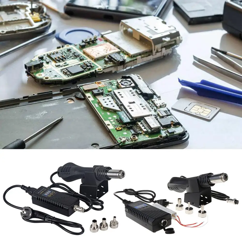 

Portable 8858 Hot Air Desoldering Station US/EU Plug Rework Solder Soldering Repair Station Hot Air Blower Heat Welding
