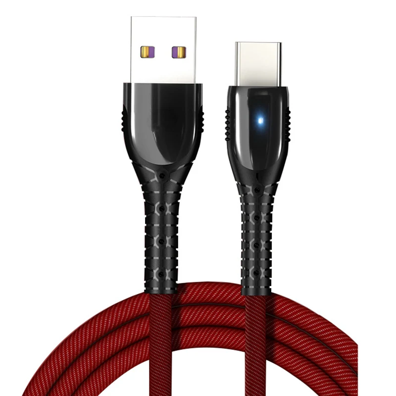 Красный 5А usb type C кабель для huawei P20 P30 Pro samsung S9 Redmi Note 7 Мобильный телефон USBC 3,1 кабель для быстрой зарядки type-C - Цвет: Красный