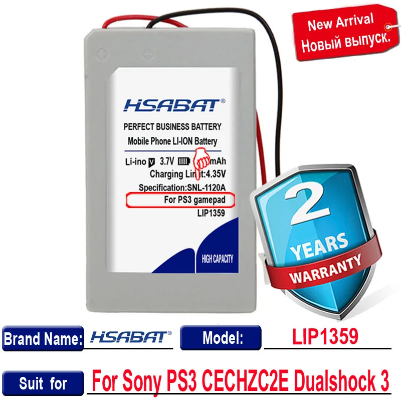 Аккумулятор HSABAT 100% мА · ч для Bluetooth-контроллера Sony PS3 LIP1359 2300 оригинал | Электроника