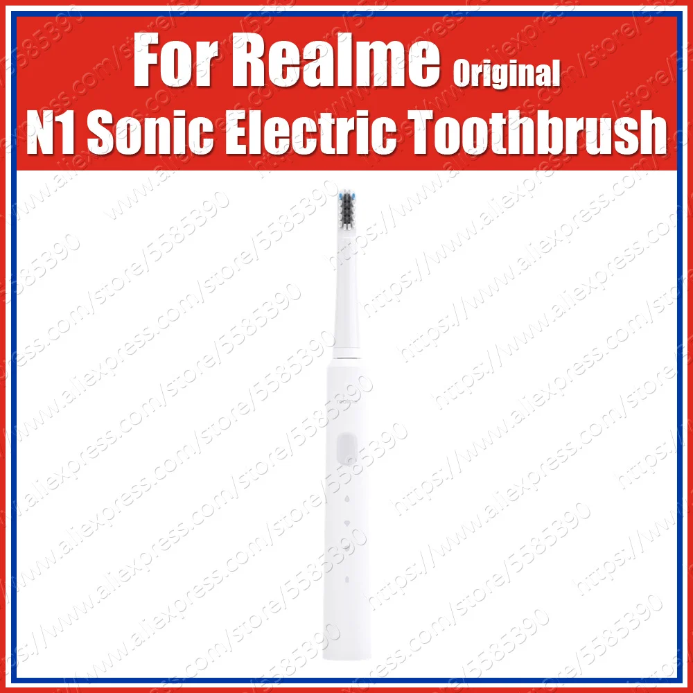 

RMH2013 IPX7 60g 800mAh Original Realme N1 Sonic Electric Toothbrush DuPont 99.99% Replaceable Bristles White Color