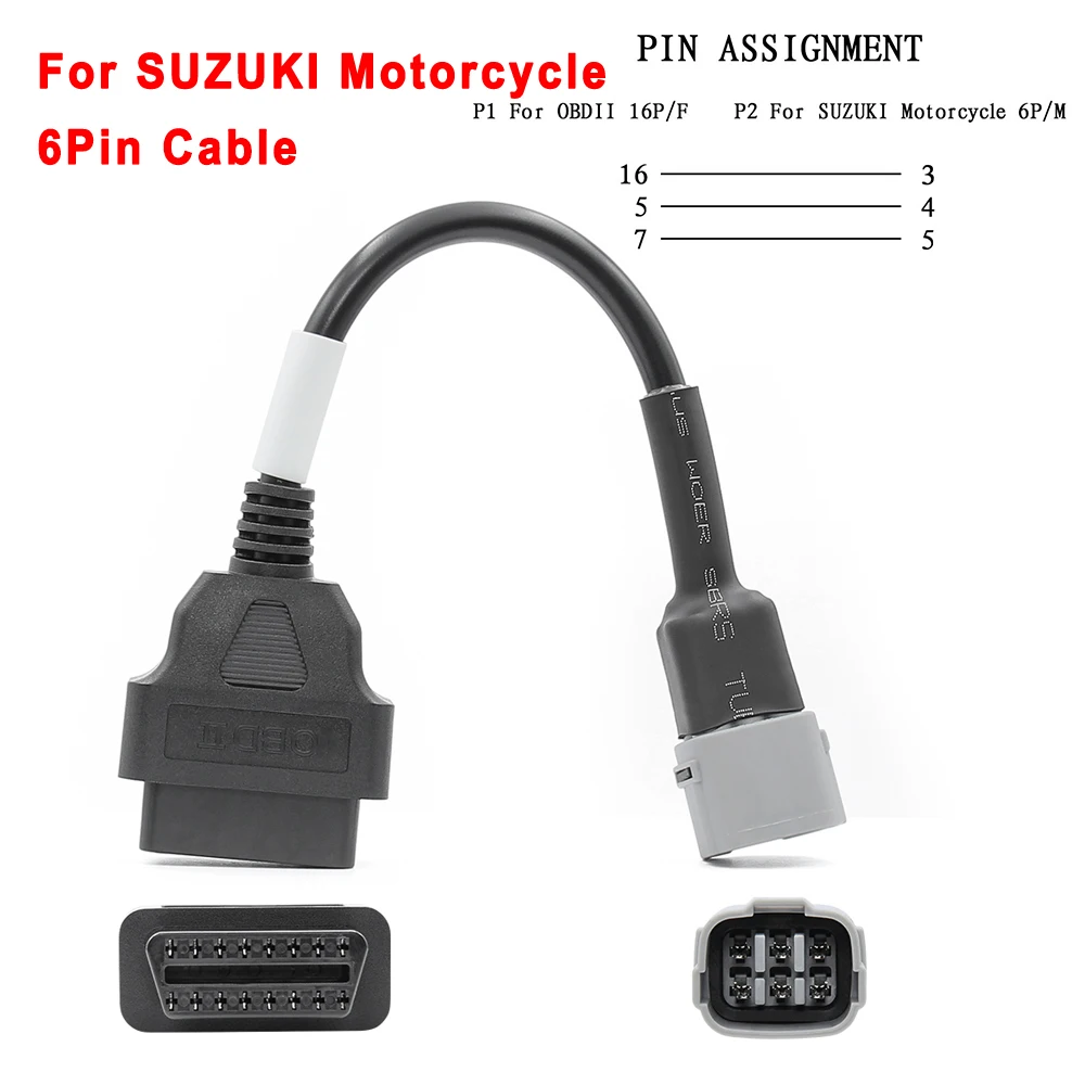 temperature gauge for car Motorcycle OBD2 Connector For Motobike For Harley 6pin For YAMAHA 3pin For HONDA 4Pin For Ducati/Suzuki Moto OBD Extension cable battery load testing