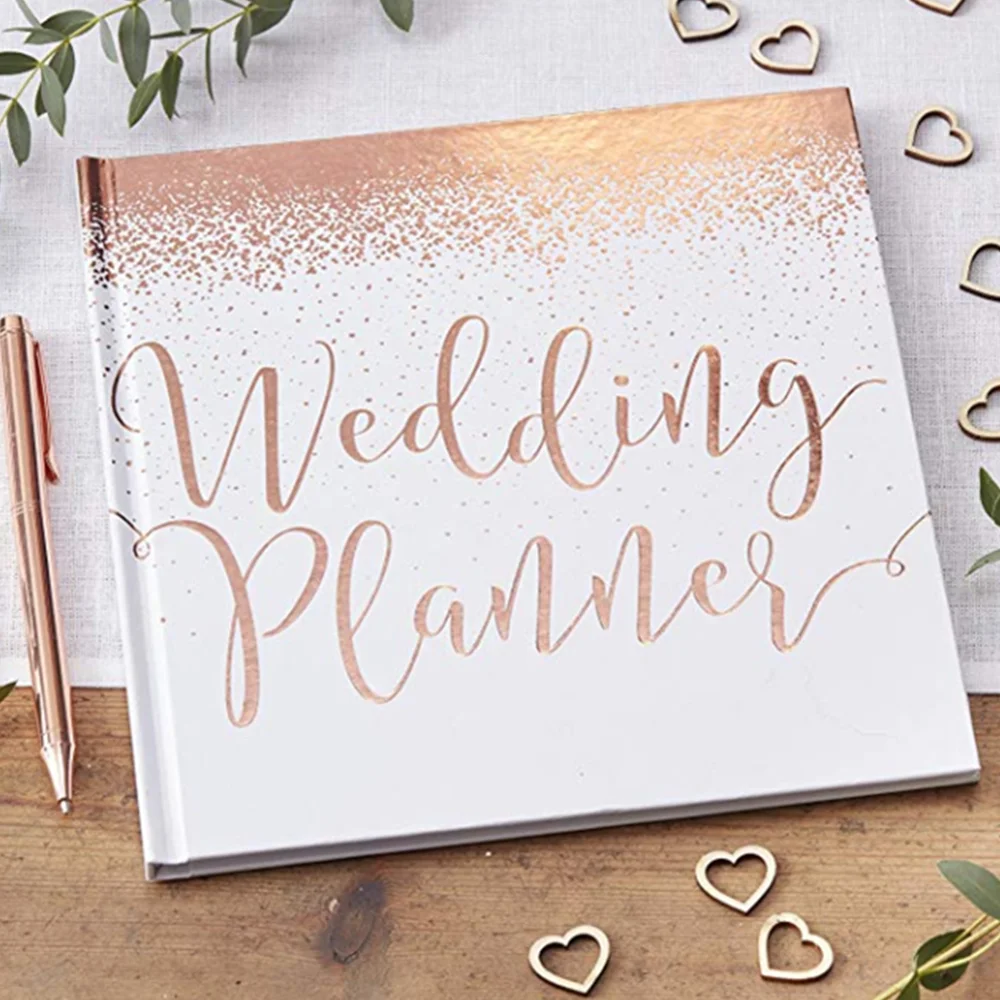 Индивидуальная фольга розовое золото Свадебный планировщик книга уникальная