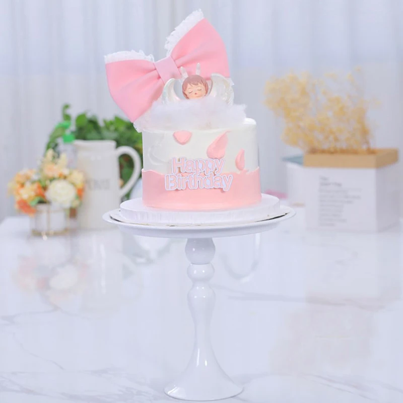 

1 Pcs Ins wind lace bow birthday cake card insert cute sweet cake decoration