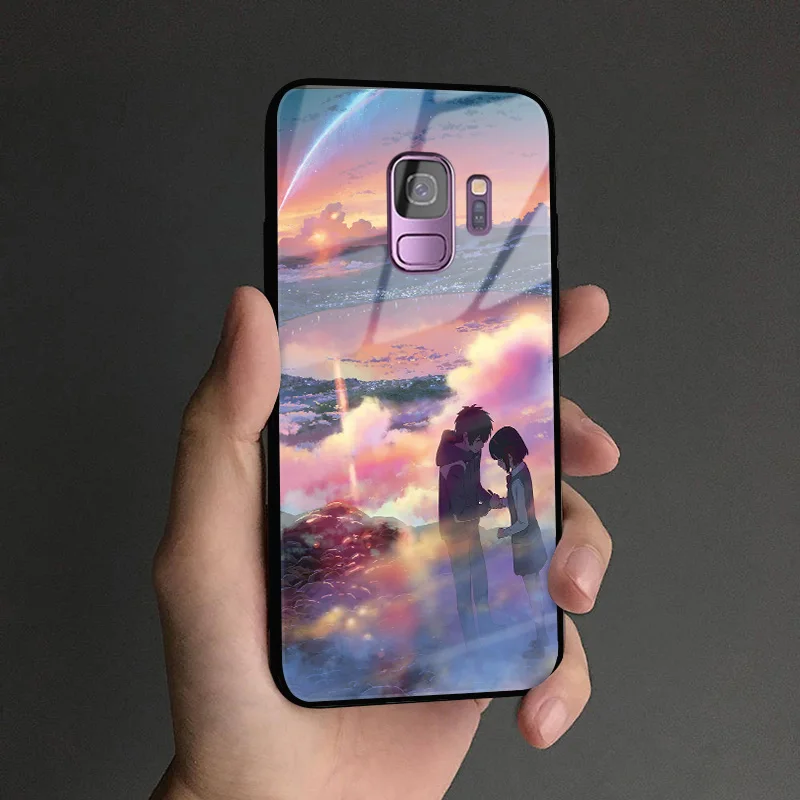 YOURNAME 5 Ваше имя Фильм аниме мягкий силиконовый стеклянный чехол для телефона крышка оболочка для samsung Galaxy S8 S9 S10e S10 Note 8 9 10 Plus - Цвет: YOURNAME 5
