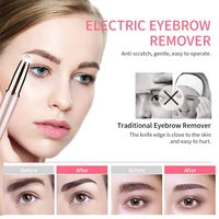 new design electric eyebrow trimmer makeup painless eye brow epilator mini shaver razors portable facial hair remover for women