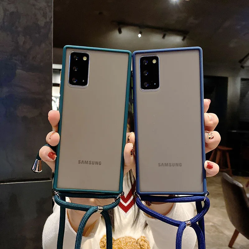 Коже почувствовать защиты ремень шнур цепи телефонные чехлы для Samsung Galaxy A10S 20E 30 50