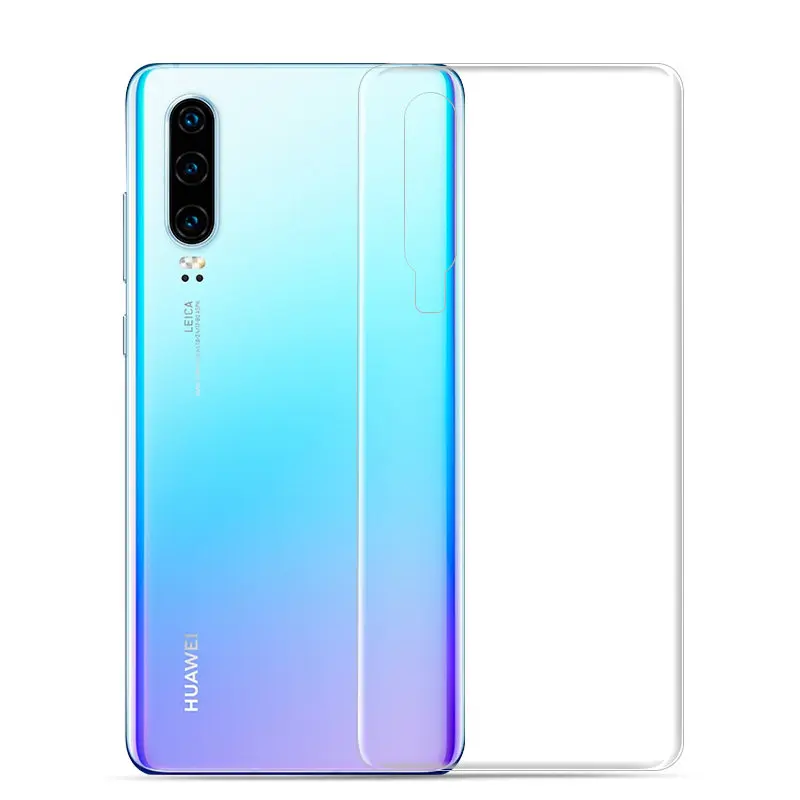 3 в 1 9D пленка для полного покрытия для huawei P30 Lite P30 Pro Защитная Гидрогелевая Передняя пленка+ задняя пленка+ стекло для объектива камеры - Цвет: Back Film Only