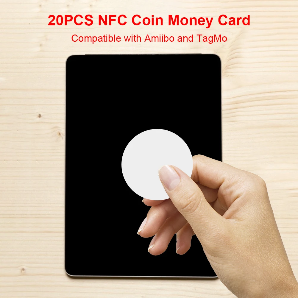 20pcs NFC Coin Money Card NTAG215 13.56MHz 14443A Protocol for Amiibo TagMo Mobile Phone Chip Stickers Tag Lable Device | Безопасность и