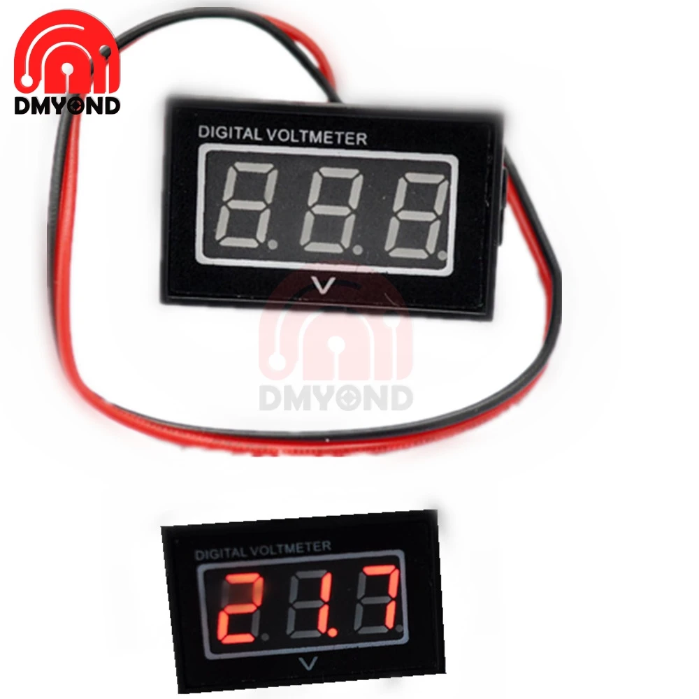 

Waterproof Digital Voltmeter DC 15V to 120V Digital Voltmeter Voltage Panel Meter Red For 36V 72V Electromobile Motorcycle Car