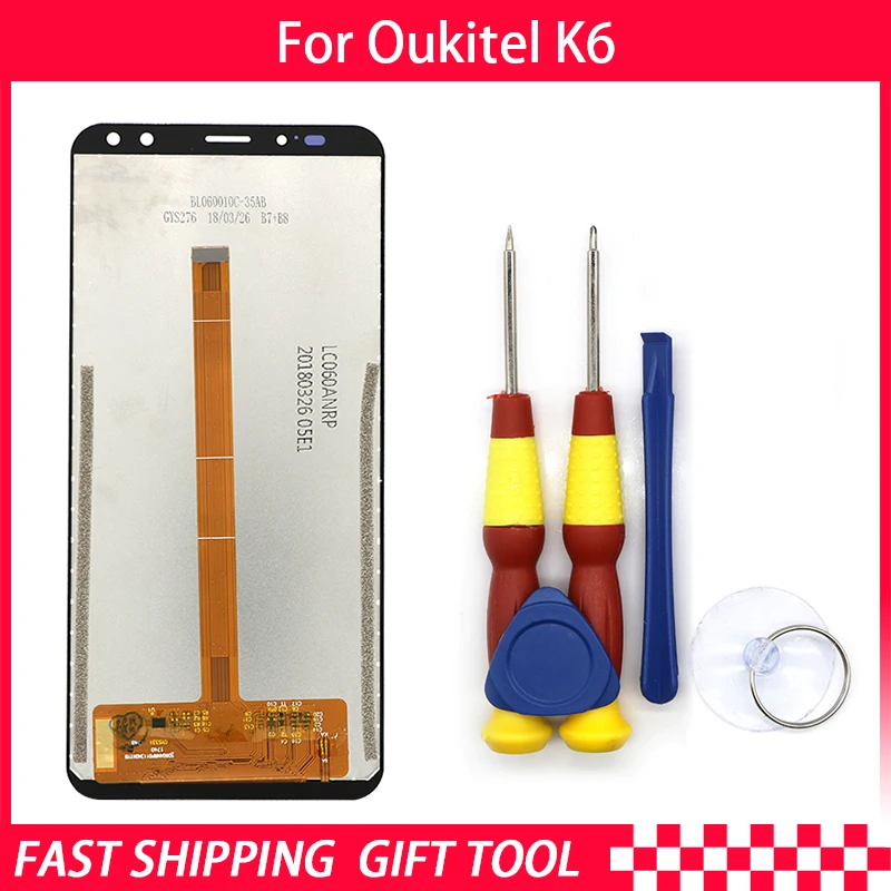 Новый оригинальный сенсорный экран ЖК дисплей для Oukitel K6 запасные части +