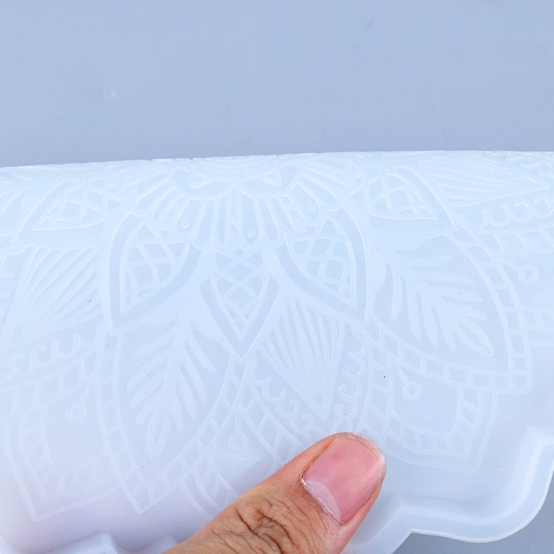 

5 Pcs Crystal Epoxy Resin Mold Datura Flowers Tray Cup Mat Coaste Silicone Mould 97QE