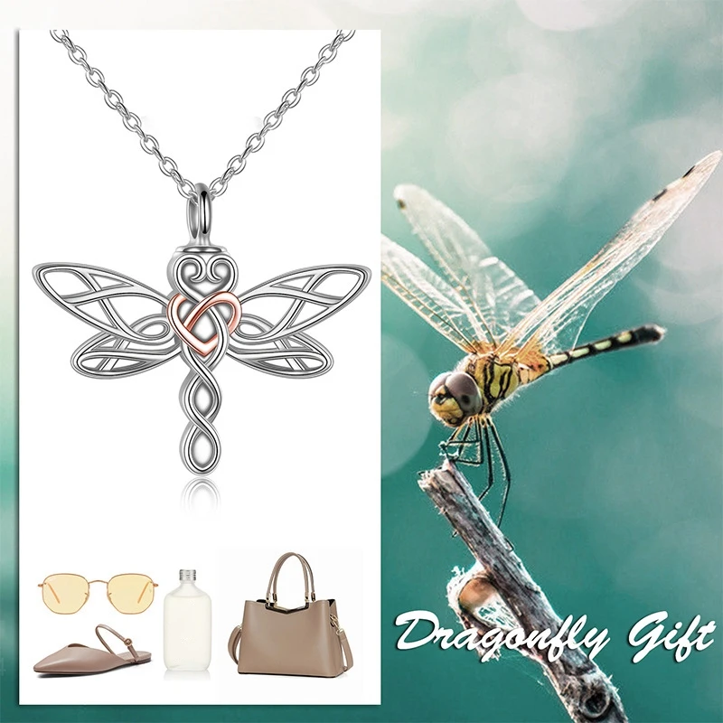 Dragonfly Urn ожерелье для праха Подарки женщин узел ирландские ювелирные изделия
